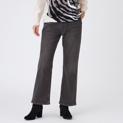 ＜EVEX by KRIZIA (Women)＞【カタログ掲載】【マシンウォッシャブル】ブラックデニムセミフレアパンツ（Ｕ５Ｒ１１６８９＿＿）