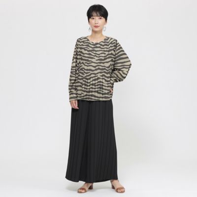 【ウォッシャブル】デシンプリーツワイドパンツ（Ｕ５Ｒ１４５６１＿＿）