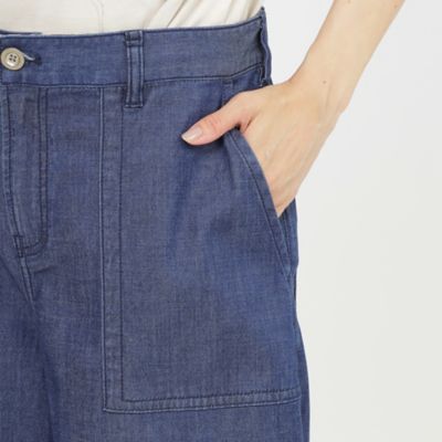 【接触冷感】【ウォッシャブル】クールデニムベイカーパンツ（Ｕ５Ｒ１８５８６＿＿）