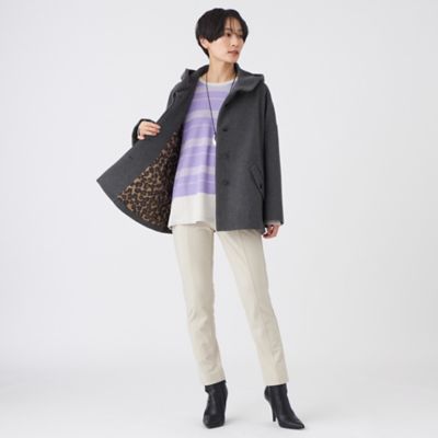 ウォッシャブル】裏起毛ハイテンションクロップドパンツ