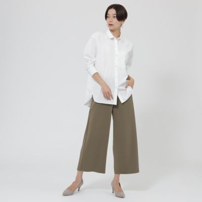 【ウォッシャブル】ダンボールニットワイドクロップドパンツ（Ｕ５Ｒ３６２０８＿＿）