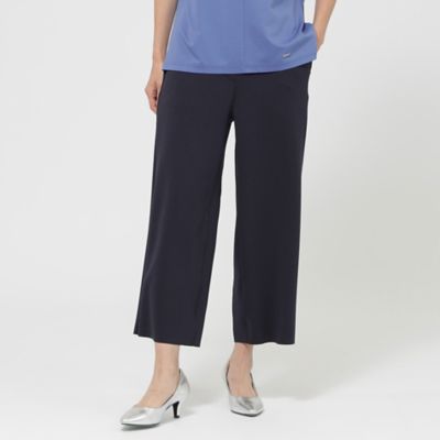 ウォッシャブル】ダンボールニットワイドクロップドパンツ