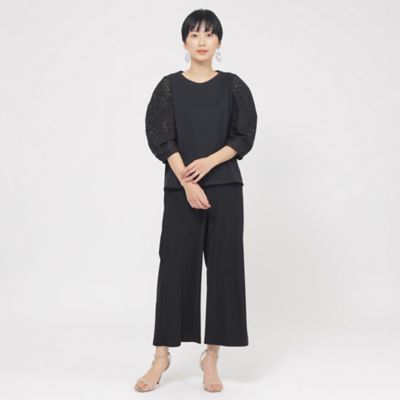 【接触冷感】【ＵＶカット】【ウォッシャブル】メリルハイテンションワイドパンツ（Ｕ５Ｒ３６５７８＿＿）