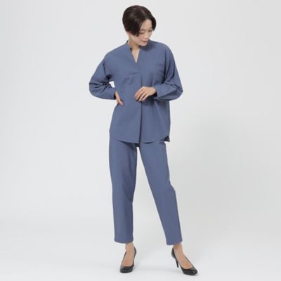 【EVEX by KRIZIA】ドロストテーパードパンツ 新品サイズ44 グレー 23AW＊Wings掲載＊【ウォッシャブル】【吸湿発熱】【保温性