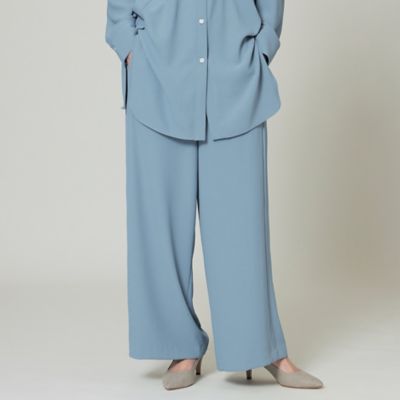 ＜EVEX by KRIZIA (Women)＞【ウォッシャブル】【ＵＶ対策】ストレッチバックサテンワイドパンツ（Ｕ５Ｒ５０１１７＿＿）