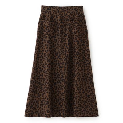 マシンウォッシャブル】パンサープリントフレアスカート