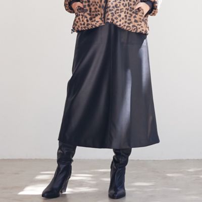 ＜EVEX by KRIZIA (Women)＞２３ＡＷ＊Ｗｉｎｇｓ掲載＊【ウォッシャブル】マットフェイクレザーＡラインスカート（Ｕ５Ｓ５６２５６＿＿）