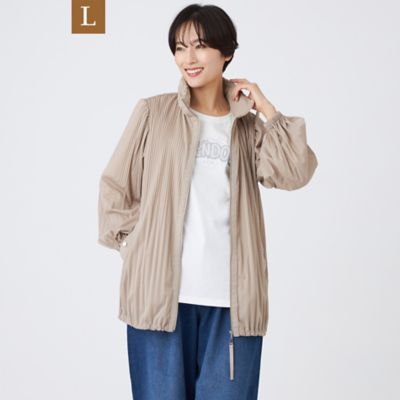 L】【はっ水】【防風】【ウォッシャブル】ジャージープリーツ