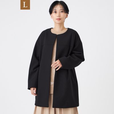 ＜EVEX BY KRIZIA L (Women/大きいサイズ)＞【Ｌ】【カタログ掲載】【ウォッシャブル】ウールライクジャージ―ノーカラーコーディガン（Ｕ７Ａ０４６４７＿＿）