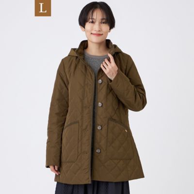 【送料無料】EVEX BY KRIZIA L (Women/大きいサイズ)/エヴェックス バイ クリツィアL ダイヤキルトフーデッドコート(U7A06660__) チャ55L コート・ジャケット【三越伊勢丹/公式】