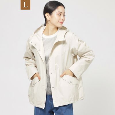 EVEX BY KRIZIA L (Women/大きいサイズ)/エヴェックス バイ クリツィアＬ 【Ｌ】【ウォッシャブル】【はっ水】ライトタフタフーデッドブルゾン（Ｕ７Ａ０７５２５＿＿）