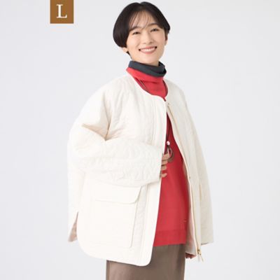 ＜EVEX BY KRIZIA L (Women/大きいサイズ)＞【Ｌ】【カタログ掲載】【マシンウォッシャブル】アニマルキルトノーカラージャケット（Ｕ７Ａ０７６６０＿＿）