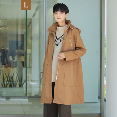 ＜EVEX BY KRIZIA L (Women/大きいサイズ)＞【Ｌ】【はっ水】【ウォッシャブル】リサイクルポリエステルストレッチタフタコート（Ｕ７Ａ５５２２０＿＿）