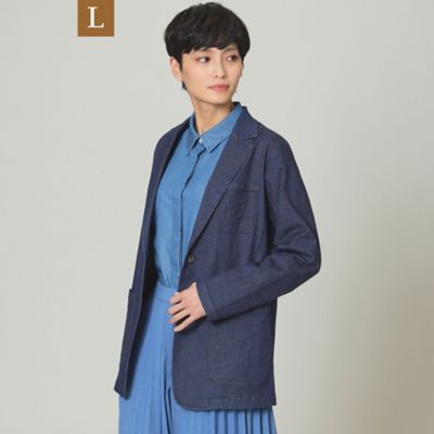 ＜EVEX BY KRIZIA L (Women/大きいサイズ)＞【Ｌ】【ウォッシャブル】ライトストレッチデニムテーラードジャケット（Ｕ７Ｅ０２１２５＿＿）