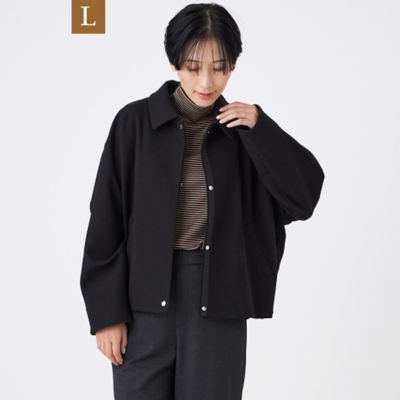 ＜EVEX BY KRIZIA L (Women/大きいサイズ)＞【Ｌ】【カタログ掲載】【ウォッシャブル】ウールライクジャージ―ブルゾン（Ｕ７Ｅ０３６４７＿＿）