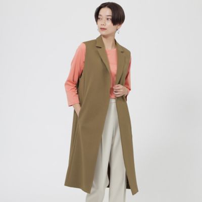 ＜EVEX BY KRIZIA L (Women/大きいサイズ)＞【Ｌ】【ウォッシャブル】ウーリークロステーラードジレ（Ｕ７Ｇ１０２０９＿＿）