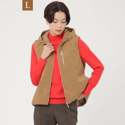 ＜EVEX BY KRIZIA L (Women/大きいサイズ)＞【Ｌ】【はっ水】【ウォッシャブル】リサイクルストレッチタフタショートパディングジレ（Ｕ７Ｇ５７２２０＿＿）