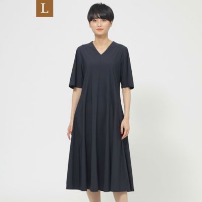 ＜EVEX BY KRIZIA L (Women/大きいサイズ)＞【Ｌ】【ウォッシャブル】【接触冷感】【ＵＶ対策】ストレッチフレアワンピース（Ｕ７Ｊ０３３５２＿＿）