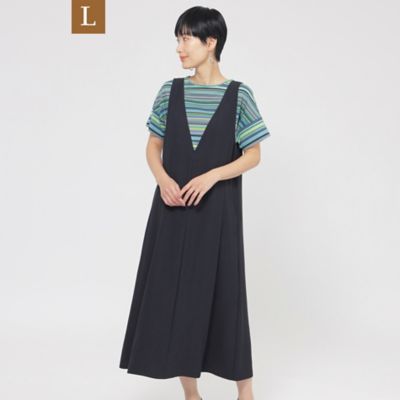 ＜EVEX BY KRIZIA L (Women/大きいサイズ)＞【Ｌ】【接触冷感】【吸水速乾】【ＵＶ対策】【ウォッシャブル】ｋｉｒｅｒｉジャンパースカート（Ｕ７Ｊ０３５３７＿＿）