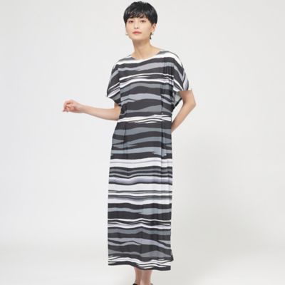 【Ｌ】【カタログ掲載品】【接触冷感】【ＵＶ対策】【ウォッシャブル】コンチェロアニマルボーダーワンピース（Ｕ７Ｊ０６５５８＿＿）