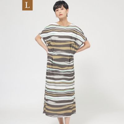 【Ｌ】【カタログ掲載品】【接触冷感】【ＵＶ対策】【ウォッシャブル】コンチェロアニマルボーダーワンピース（Ｕ７Ｊ０６５５８＿＿）