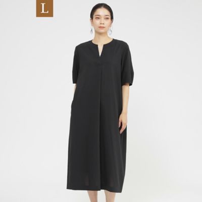 EVEX BY KRIZIA L (Women/大きいサイズ)/エヴェックス バイ クリツィアＬ 【Ｌ】【カタログ掲載品】【接触冷感】【ＵＶ対策】【ウォッシャブル】リネンライクタンブラーワンピース（Ｕ７Ｊ０７５６４＿＿）