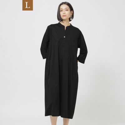 EVEX BY KRIZIA L (Women/大きいサイズ)/エヴェックス バイ クリツィアＬ 【L】【接触冷感】【ウォッシャブル】プレーティング天竺バンドカラーワンピース(U7J08302__)