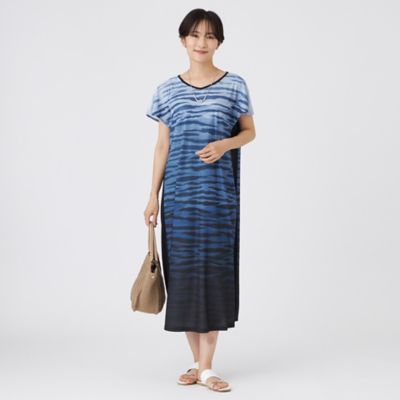 【Ｌ】【接触冷感】【ウォッシャブル】グラデーションゼブラワンピース（Ｕ７Ｊ０９６１６＿＿）
