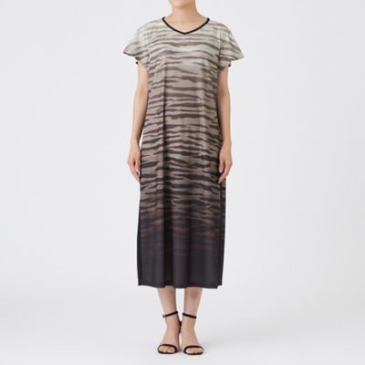 【Ｌ】【接触冷感】【ウォッシャブル】グラデーションゼブラワンピース（Ｕ７Ｊ０９６１６＿＿）