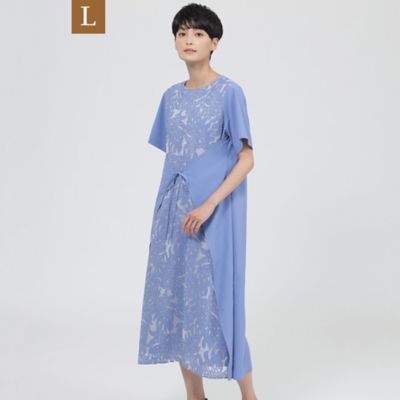 ＜EVEX BY KRIZIA L (Women/大きいサイズ)＞【Ｌ】【ウォッシャブル】ボタニカルオパールプリントワンピース（Ｕ７Ｊ４０１８７＿＿）