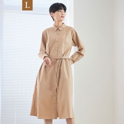 ＜EVEX BY KRIZIA L (Women/大きいサイズ)＞【Ｌ】【ウォッシャブル】タスランタイプライターシャツワンピース（Ｕ７Ｊ７０２２４＿＿）