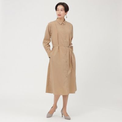 【Ｌ】【ウォッシャブル】タスランタイプライターシャツワンピース（Ｕ７Ｊ７０２２４＿＿）