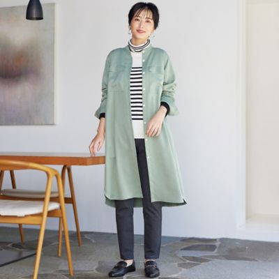 ２３ＡＷ＊Ｗｉｎｇｓ掲載＊【Ｌ】【ウォッシャブル】ナチュラルフェイクスエードシャツワンピース（Ｕ７Ｊ７６２３６＿＿）
