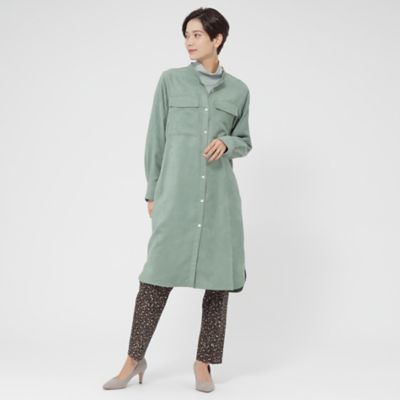 ２３ＡＷ＊Ｗｉｎｇｓ掲載＊【Ｌ】【ウォッシャブル】ナチュラルフェイクスエードシャツワンピース（Ｕ７Ｊ７６２３６＿＿）