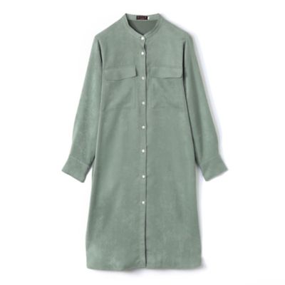 ２３ＡＷ＊Ｗｉｎｇｓ掲載＊【Ｌ】【ウォッシャブル】ナチュラルフェイクスエードシャツワンピース（Ｕ７Ｊ７６２３６＿＿）