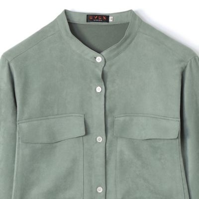 ２３ＡＷ＊Ｗｉｎｇｓ掲載＊【Ｌ】【ウォッシャブル】ナチュラルフェイクスエードシャツワンピース（Ｕ７Ｊ７６２３６＿＿）
