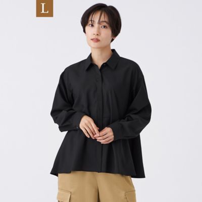 【送料無料】EVEX BY KRIZIA L (Women/大きいサイズ)/エヴェックス バイ クリツィアL スパンローンペプラムシャツ(U7M01601__) クロ09L トップス【三越伊勢丹/公式】