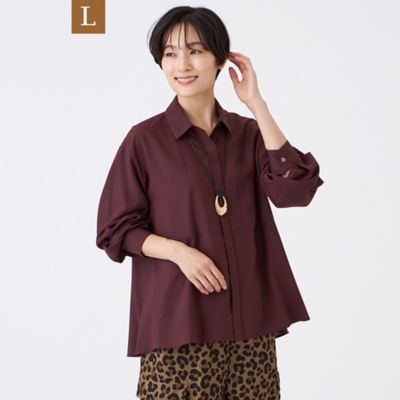 【送料無料】EVEX BY KRIZIA L (Women/大きいサイズ)/エヴェックス バイ クリツィアL スパンローンペプラムシャツ(U7M01601__) アカ18L トップス【三越伊勢丹/公式】