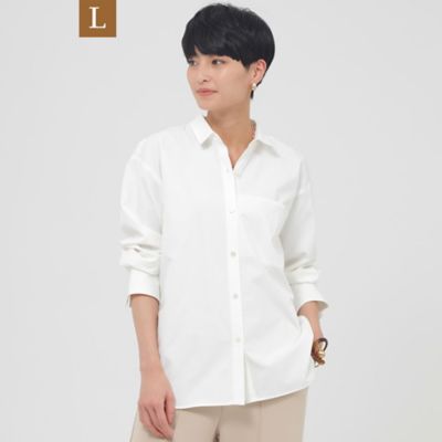 ＜EVEX BY KRIZIA L (Women/大きいサイズ)＞【Ｌ】【ウォッシャブル】【接触冷感】【吸水速乾】【ＵＶ対策】ソフトタイプライターベーシックシャツ（Ｕ７Ｍ０３３０３＿＿）