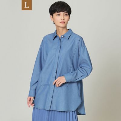 ＜EVEX BY KRIZIA L (Women/大きいサイズ)＞【Ｌ】【ウォッシャブル】ソフトデニムシャツ（Ｕ７Ｍ０４１２６＿＿）