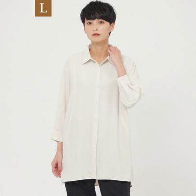 ＜EVEX BY KRIZIA L (Women/大きいサイズ)＞【Ｌ】【接触冷感】【吸水速乾】【ＵＶ対策】【ウォッシャブル】クールドライツイルシャツ（Ｕ７Ｍ０５３４３＿＿）
