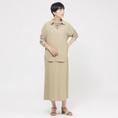 【Ｌ】【接触冷感】【吸水速乾】【ＵＶ対策】【ウォッシャブル】ｋｉｒｅｒｉシャツブラウス（Ｕ７Ｍ０７５３７＿＿）