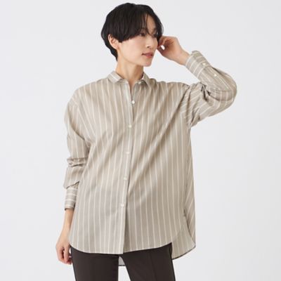 ＜EVEX BY KRIZIA L (Women/大きいサイズ)＞【Ｌ】【マシンウォッシャブル】コットンライクストライプシャツ（Ｕ７Ｍ０７６９０＿＿）