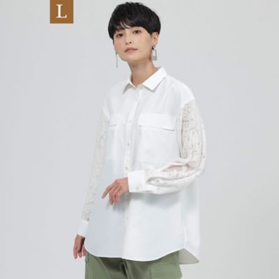 ＜EVEX BY KRIZIA L (Women/大きいサイズ)＞【Ｌ】【ウォッシャブル】ボタニカルオパールプリントシャツ（Ｕ７Ｍ０８１８７＿＿）