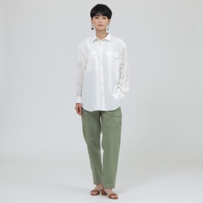 【Ｌ】【ウォッシャブル】ボタニカルオパールプリントシャツ（Ｕ７Ｍ０８１８７＿＿）