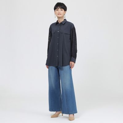 【Ｌ】【ウォッシャブル】ボタニカルオパールプリントシャツ（Ｕ７Ｍ０８１８７＿＿）