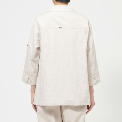L】【ウォッシャブル】ナチュラルリネンブレンドシャツ