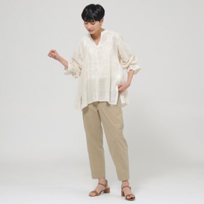【Ｌ】【１枚で決まる】【ウォッシャブル】ヘアリ－ジャカードブラウス（Ｕ７Ｍ０９５４４＿＿）