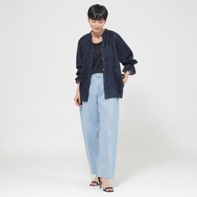 【Ｌ】【１枚で決まる】【ウォッシャブル】ヘアリ－ジャカードブラウス（Ｕ７Ｍ０９５４４＿＿）