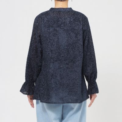 【Ｌ】【１枚で決まる】【ウォッシャブル】ヘアリ－ジャカードブラウス（Ｕ７Ｍ０９５４４＿＿）